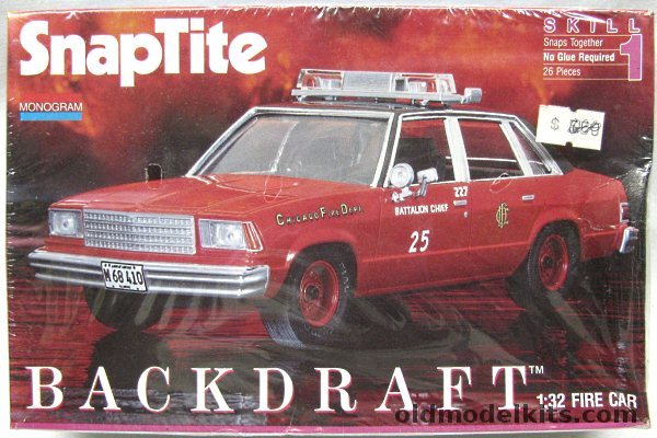 Monogram 1/32 Chevrolet Malibu Sedan Fire Car from the Movie 'Backdraft', 6250 plastic model kit